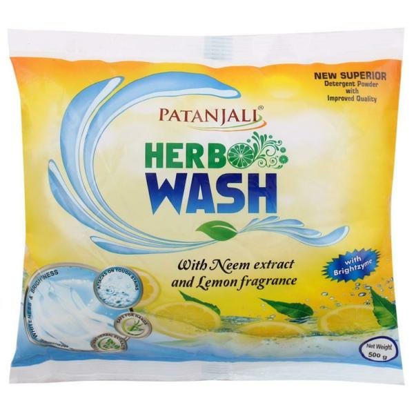 Patanjali Herbo Wash Neem & Lemon Detergent Powder 500 g