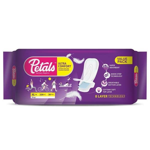 petals ultra comfort sanitary napkins with wings xl 30 pads product images o491582995 p491582995 0 202203170554