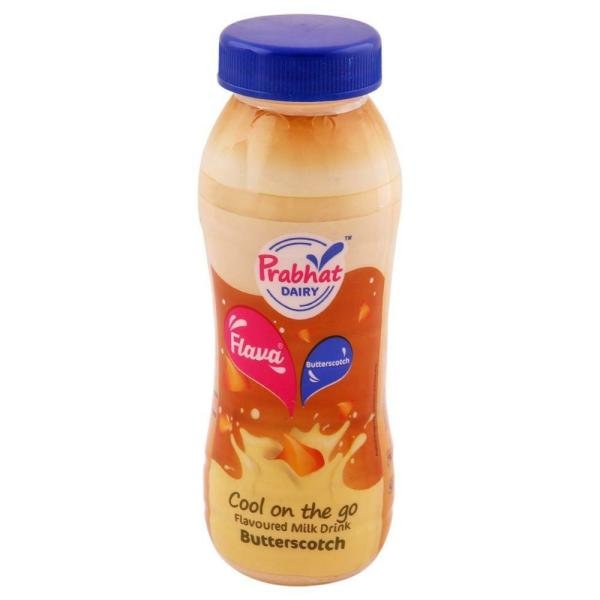 Prabhat Flava Butterscotch Flavoured Milk 180 ml (Bottle)