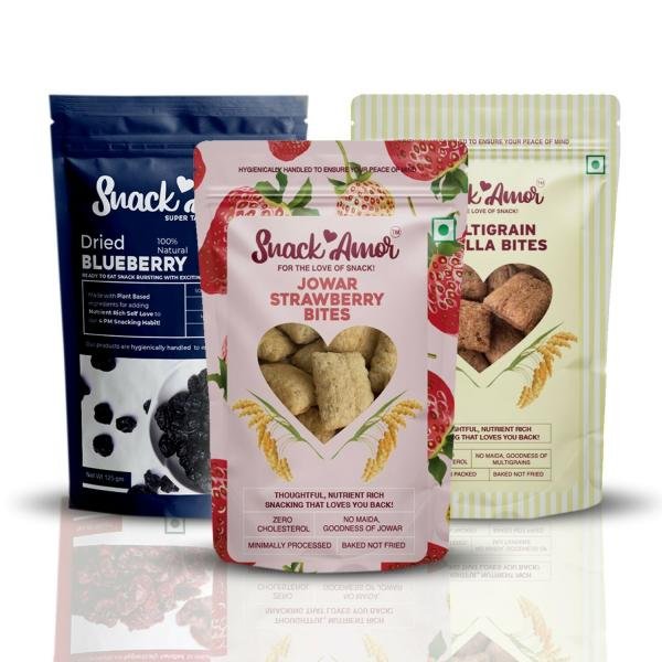 snackamor combo pack of jowar strawberry bites multigrain vanilla bites and dried blueberry pack of 3 product images orvil3ywgda p591135986 0 202202262316