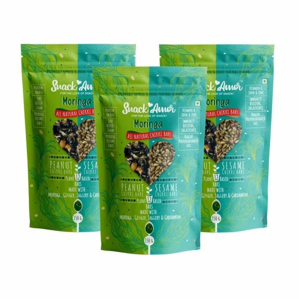 snackamor moringa chikki bars 12 bars peanut and seasame flavors pack of 3 product images orvp5t0s8he p591128366 0 202202261621