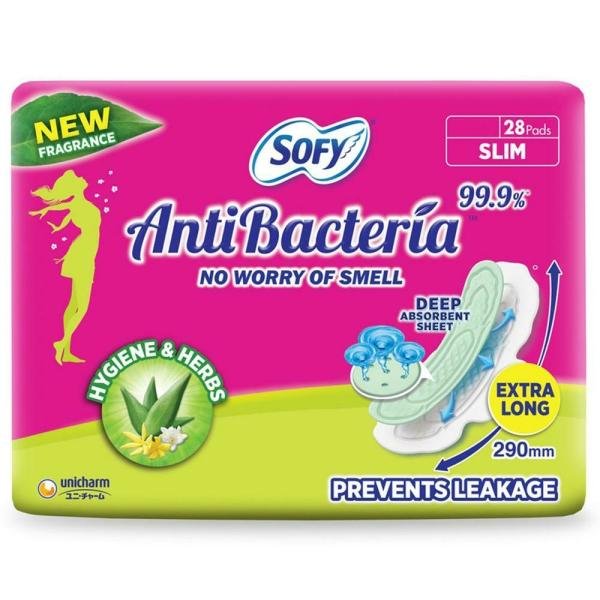 sofy antibacterial hygiene herbs slim sanitary napkins xl 28 pads product images o492506906 p591013559 0 202203252259