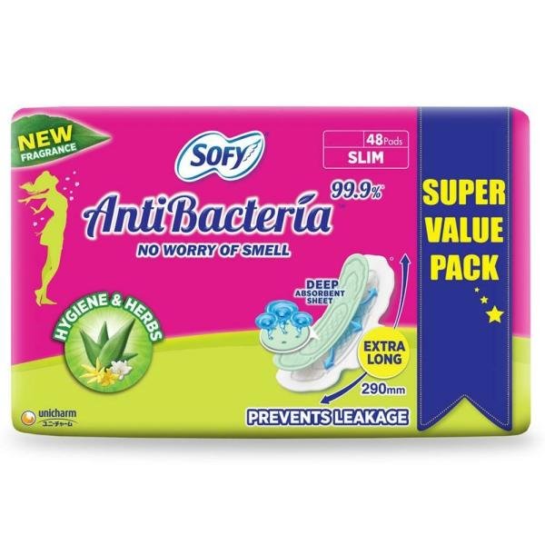 sofy antibacterial hygiene herbs slim sanitary napkins xl 48 pads product images o492506907 p591013560 0 202203252259