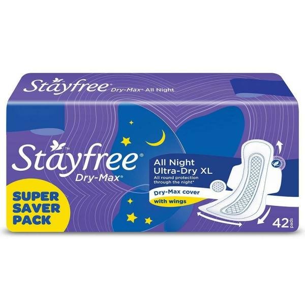 stayfree all night ultra dry max sanitary napkin with wings xl 42 pads product images o491487024 p491487024 0 202203150515
