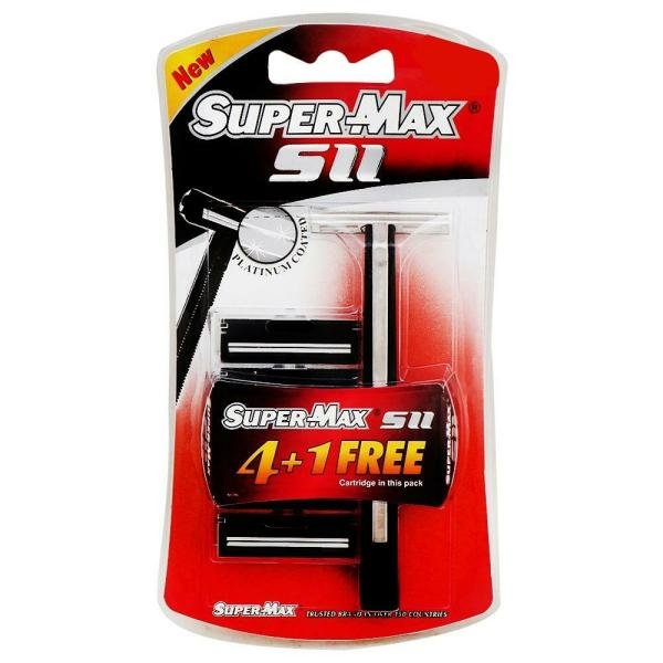 Super-Max SII Manual Shaving Razor + Cartridge 2 Blades 4 pcs