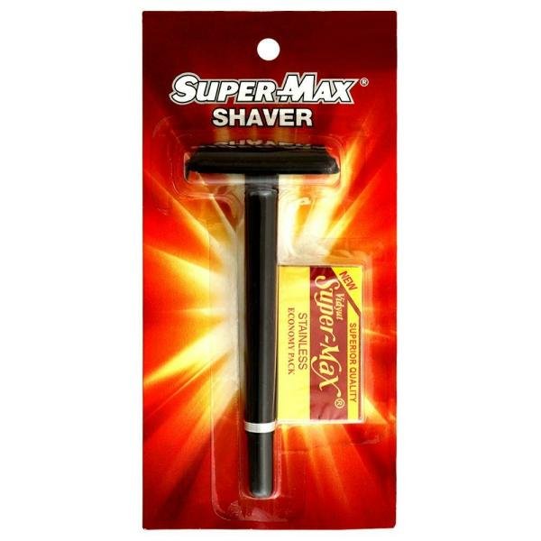 Supermax Stainless Steel Safety Razor with Stainless Steel Razor 5 Blades