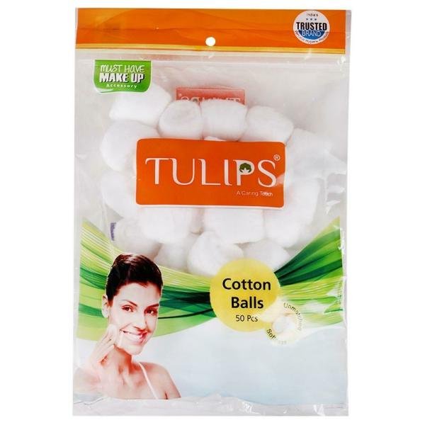 Tulips White Cotton Balls 50 pcs