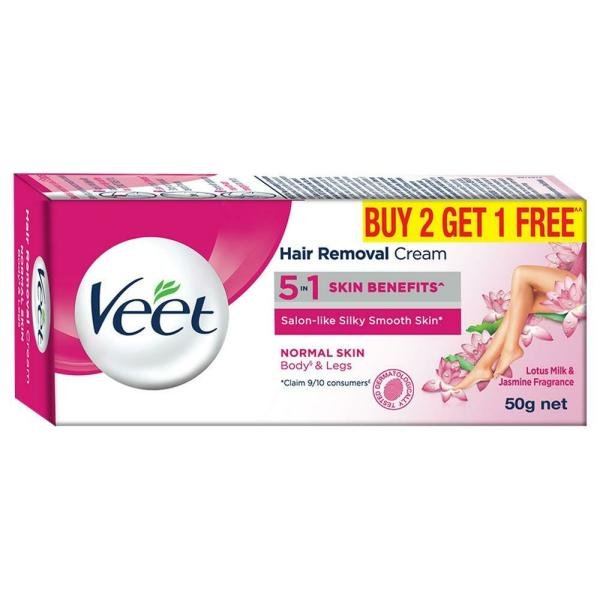 veet 5 in 1 skin benefits body legs hair removal cream for normal skin 50 g buy 2 get 1 free product images o491961506 p590950382 0 202203150113