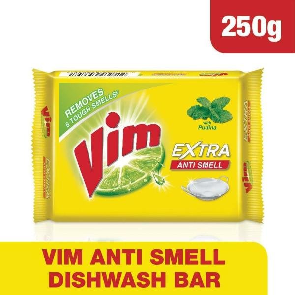 Vim Extra Anti Smell Pudina Dishwash Bar 250 g