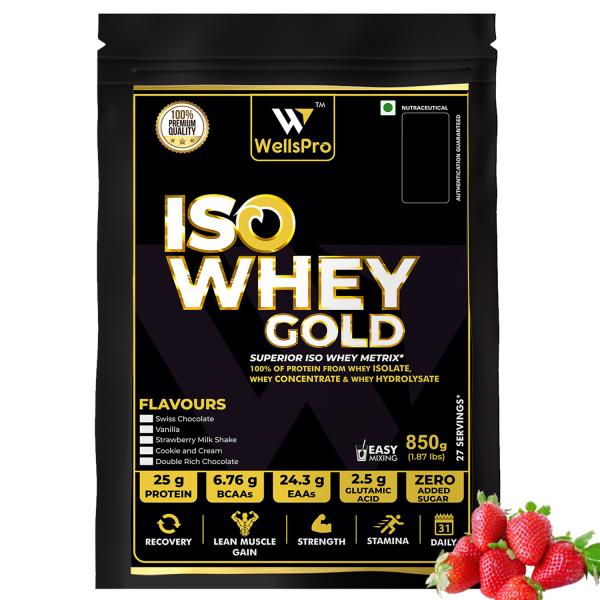 wellspro iso whey gold strawberry milk shake protein powder 850g product images orvcmqmmmeg p590879408 0 202111182324