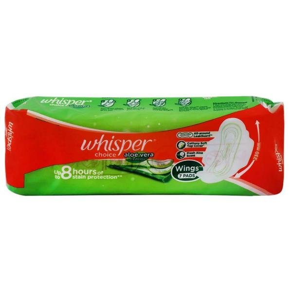 whisper choice aloe vera freshness sanitary napkin with wings regular 7 pads product images o491438989 p590106291 0 202203142044