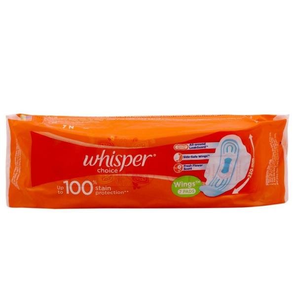 whisper choice sanitary napkin with wings regular 7 pads product images o490003858 p490003858 0 202203150707
