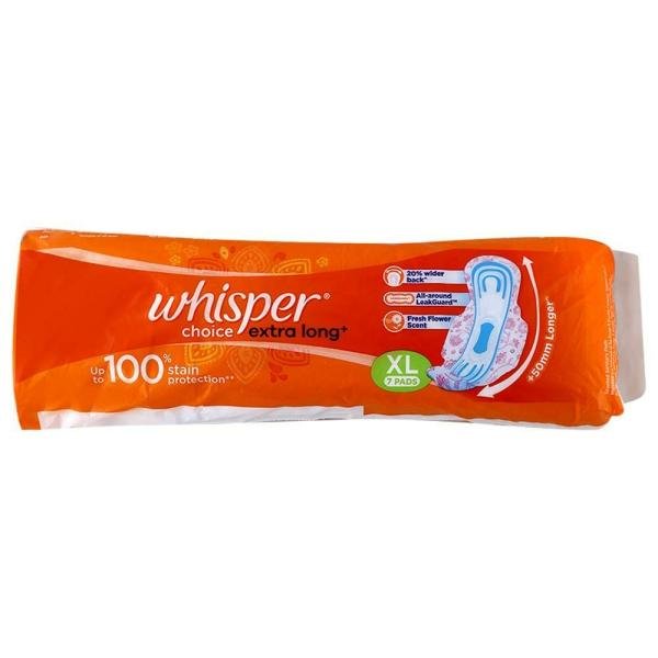 whisper choice sanitary napkin with wings xl 7 pads product images o491338201 p590032393 0 202203170244