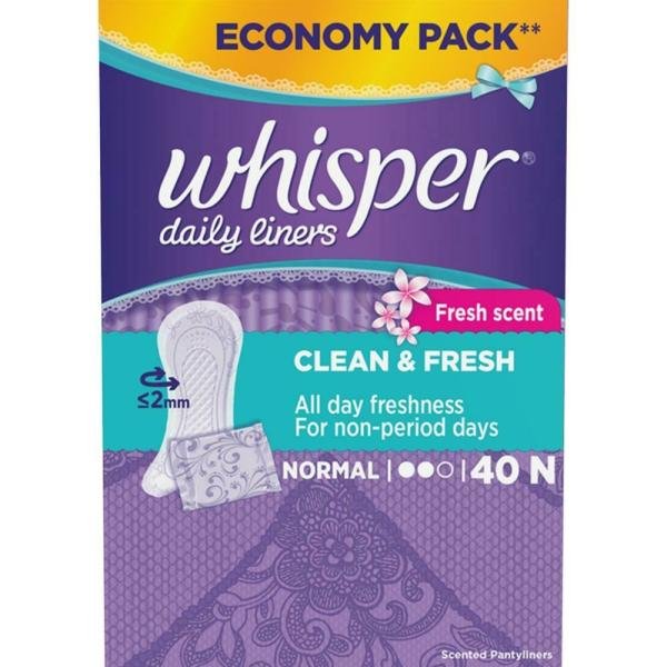 whisper clean fresh normal daily liners 40 pcs product images o491409929 p590105555 0 202203152037