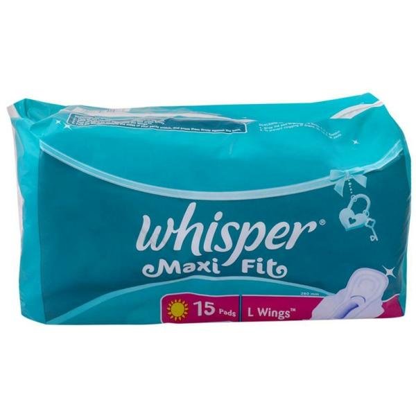 whisper maxi fit sanitary napkin with wings l 15 pads product images o490003861 p590103059 0 202203170244