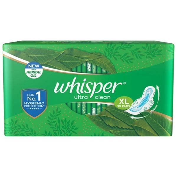 whisper ultra clean sanitary napkin with wings xl 30 pads product images o491085605 p590105922 0 202203170506