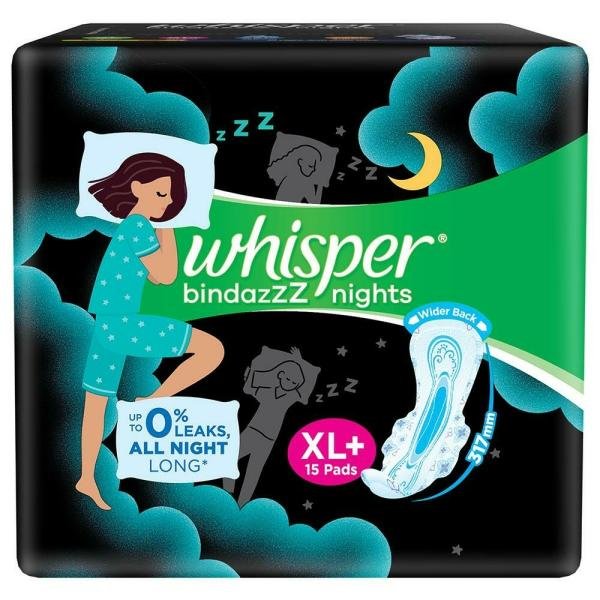 whisper ultra nights sanitary napkin with wings xl 15 pads product images o490927184 p490927184 0 202203150316