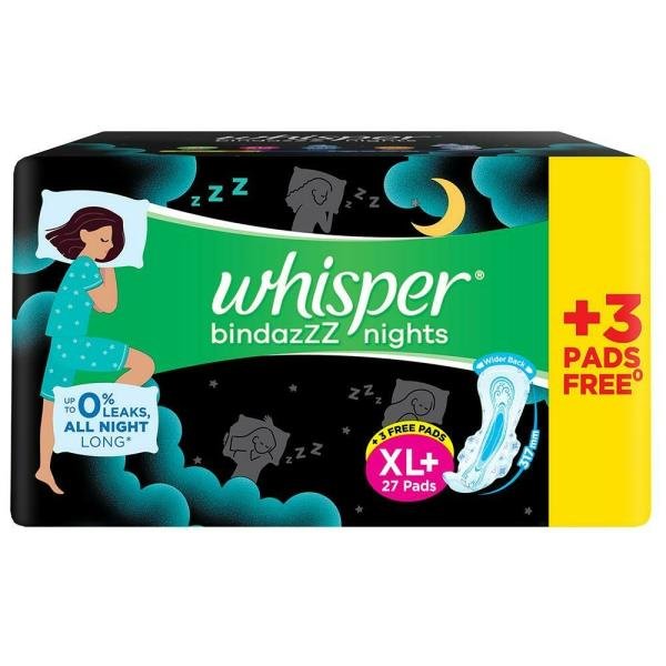 whisper ultra nights sanitary napkin with wings xl 30 pads product images o491136654 p491136654 0 202203142032