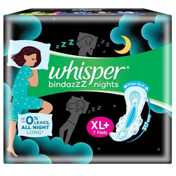 whisper ultra nights sanitary napkin with wings xl 7 pads product images o490523637 p490523637 0 202203142039