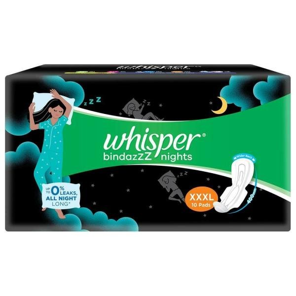whisper ultra nights sanitary napkin with wings xxxl 10 pads product images o491581059 p491581059 0 202203150036