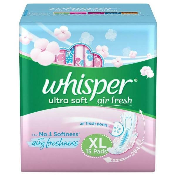 whisper ultra soft sanitary napkin with wings xl 15 pads product images o491320015 p491320015 0 202203150242