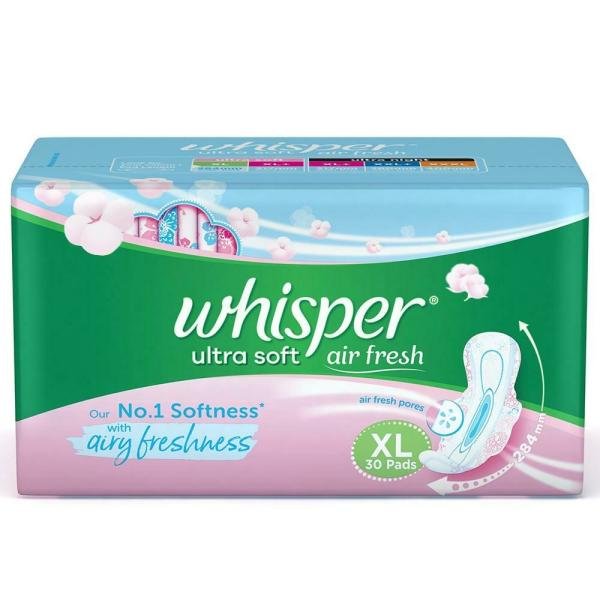 whisper ultra soft sanitary napkin with wings xl 30 pads product images o491319942 p491319942 0 202203170745