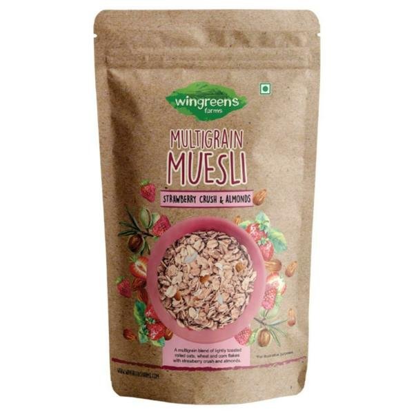 Wingreens Farms Strawberry Crush & Almonds Multigrain Muesli 400 g