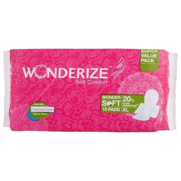 wonderize soft comfort sanitary napkin with wings xl 15 pads product images o491487845 p491487845 0 202203150116