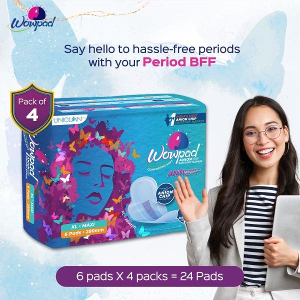 wowpad comforting soft maxi sanitary pads for women 280 mm xl 6 x 4 24 napkins product images orvetdjurkk p591176705 0 202203081337