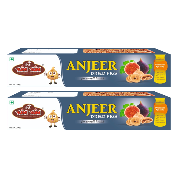 YUM YUM Premium Dried Anjeer Figs 400g – (Pack of 2-200g Each