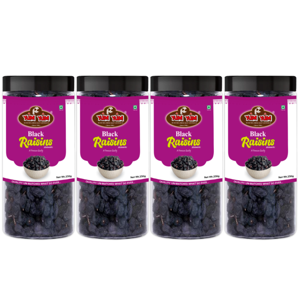 yum yum premium dried black raisins kishmish 1kg pack of 4 250g jar each product images orvtiizd0o8 p590996892 0 202201112358