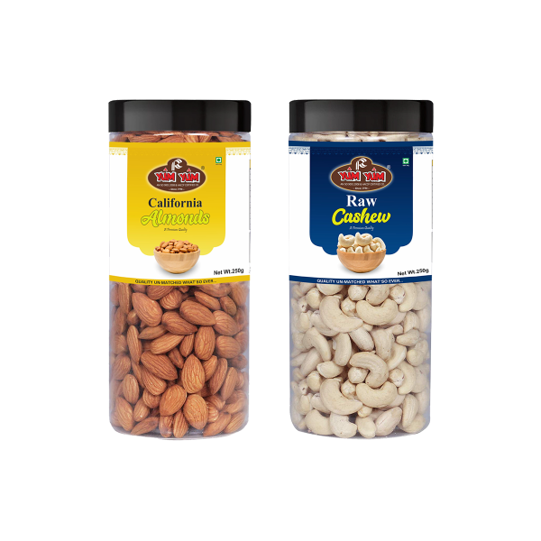 yum yum premium dry fruits combo pack 500g almonds 250g raw cashew 250g jar each product images orvepega6gk p590977129 0 202201021837