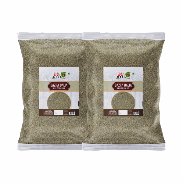 90’s Mill A+ Bajra Daliya Khichdi| Bandikui Cracked Broken Bajra/Pearl Millet Porridge/Khichdi| Sajje Millet Khichdi Daliya-1960g(980g* 2Pkt)