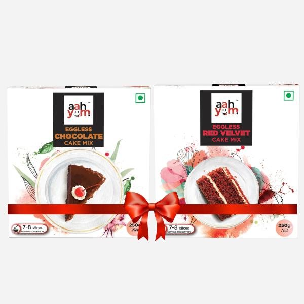 aah yum combo eggless chocolate red velvet cake mix 250 gm pack of 2 product images orvgwh98o5u p596961015 0 202301051915