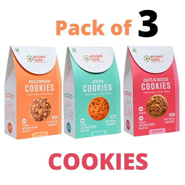 ancient roots combo multigrain jeera oats seeds cookies biscuits for healthy snacks breakfast best paired with tea coffee 150g each pack of 3 product images orvtesedqvw p593558781 0 202208290951