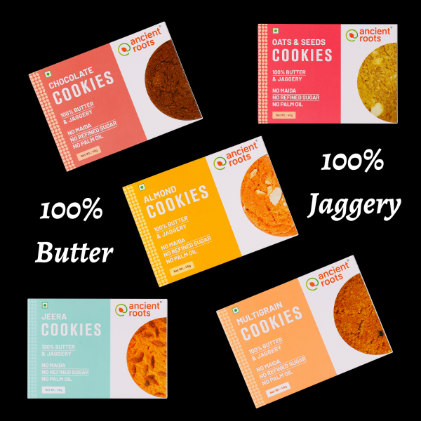 ancient roots combo of all cookies biscuits 45g pack of 5 for healthy snacks best paired with tea coffee no wheat no maida no sugar no palm oil 100 butter jaggery cookies product images orvyvjgfwbx p596041428 0 202212032218