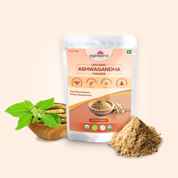 ashwagandha certified organic ashwagandha powder 150gm plant based 100 pure natural usda organic eu certified india organic non gmo certified product images orvhzc4dn2i p594241549 0 202210032031