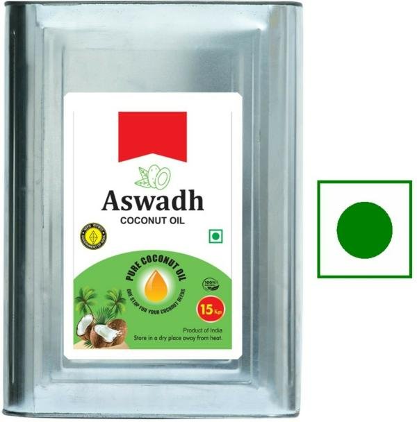 aswadh pack of 1 pure coconut oil 15 kg used for hair care skin care cooking and personal care product images orvtu9ooxzf p598917298 0 202302281527