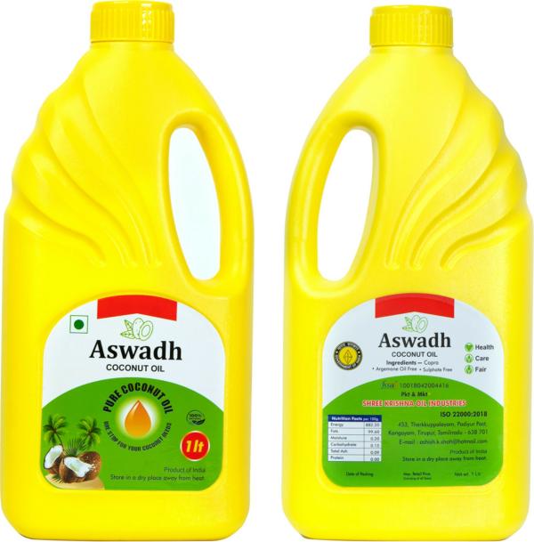 aswadh pure coconut oil 2 ltr used for cooking hair care and skin care product images orvhbmhxy9m p598918039 0 202302281607