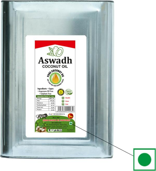 aswadh pure coconut oil 5kg used for cooking skin care and hair care product images orvsrktbom7 p598917141 0 202302281519