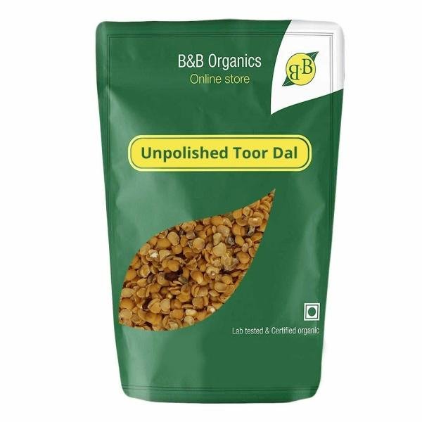 B&B Organics Yellow Toor/Arhar Dal (Split) (2 kg)