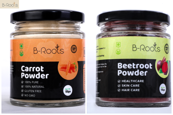 b roots carrot beetroot powder 100 pure and natural for face and hair pack 200 gm pack of 2 jar 100 gm each product images orvy6j1fmo9 p595577449 0 202211252035