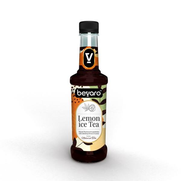 BEVARO Lemon Ice Tea Syrup, 750 ml, Contains Natural Tea Extracts, Gourmet syrup for cocktails, mocktails, iced tea, mixers, cold brew, beverages & more