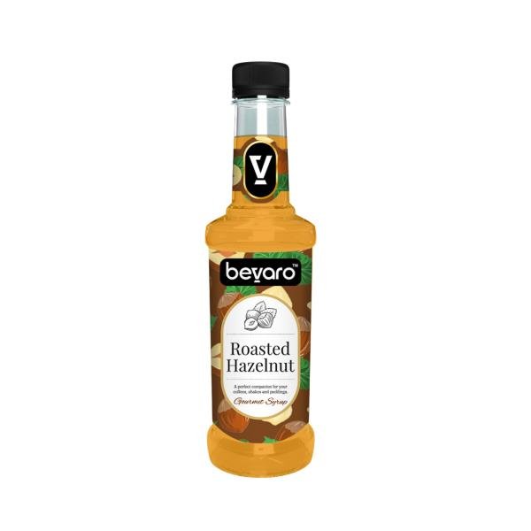 BEVARO Roasted Hazelnut Syrup, 750 ml, For Coffee, Shakes, Mocktails & Desserts