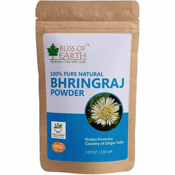 bliss of earth 100gm bhringraj powder orgnaic herbal edible great for hair mask hair grow skin care product images orvx2uuru8m p593989596 0 202209231609