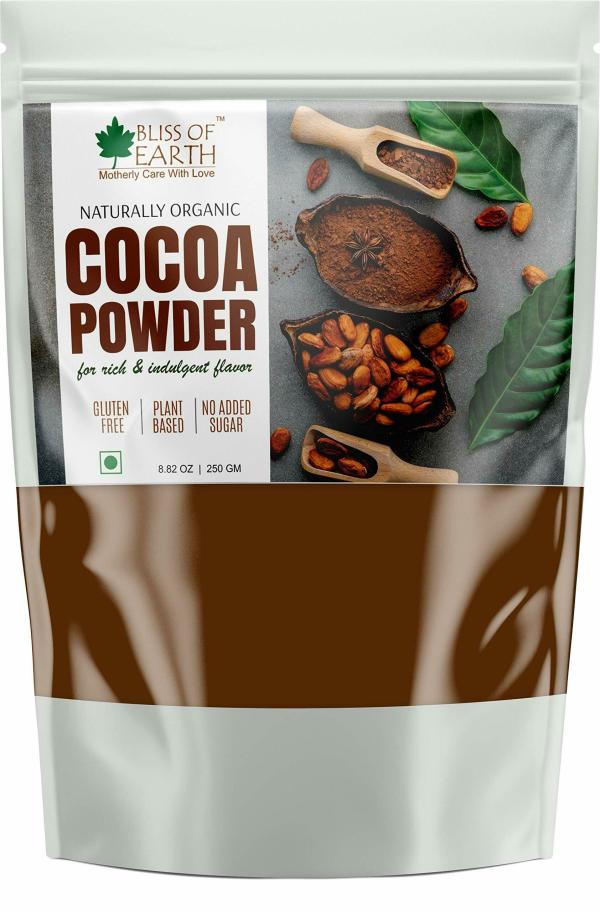 bliss of earth 250gm naturally organic dark cocoa powder for chocolate cake making chocolate shake unsweetened product images orveufhw2ts p593959346 0 202209222219