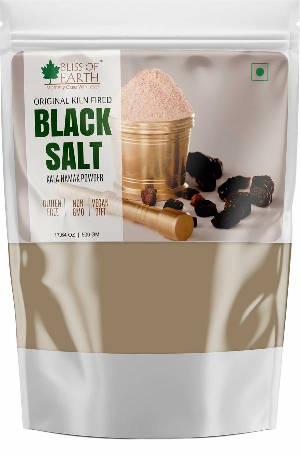 bliss of earth 500gm traditional kiln fired black salt powder kala namak non iodized for weight loss healthy cooking natural substitute of white salt product images orvewd9e3rs p595004441 0 202211031649