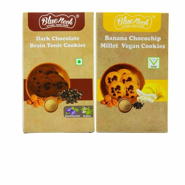 blueneck dark chocolate brain tonic cookies banana chocochip millet vegan cookies no added maida biscuit combo healthy biscuit for kids and adults pack of 2 200 gm each product images orvt0cdjpsj p598268673 0 202302100900