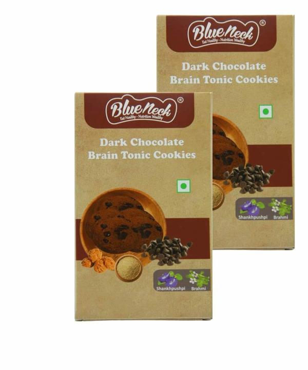 blueneck dark chocolate brain tonic cookies biscuits millet cookies protein fiber packed with wheat flour no added maida biscuit combo healthy snack for kids and adults pack of 2 200 gm each product images orvokergnaj p598237177 0 202302082228