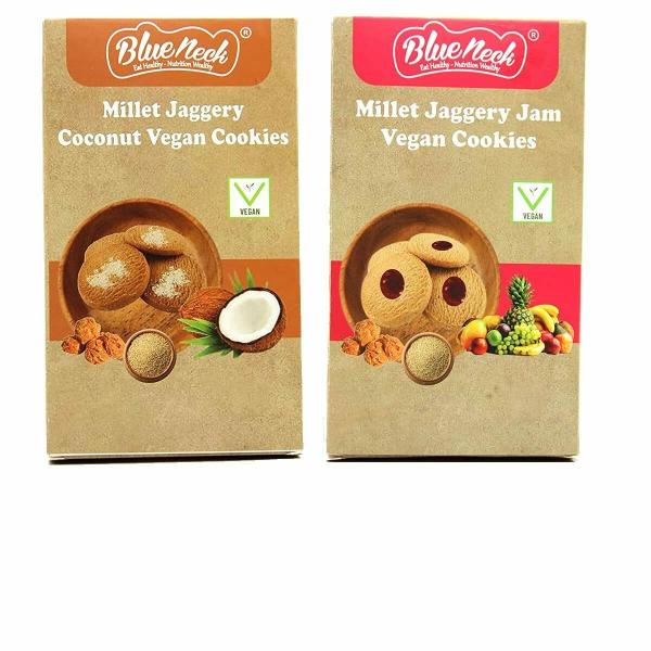 blueneck millet jaggery coconut vegan cookies millet jaggery jam vegan cookies no added maida biscuit combo healthy biscuit for kids and adults pack of 2 200 gm each product images orvl7f3lmrf p598242229 0 202302091017